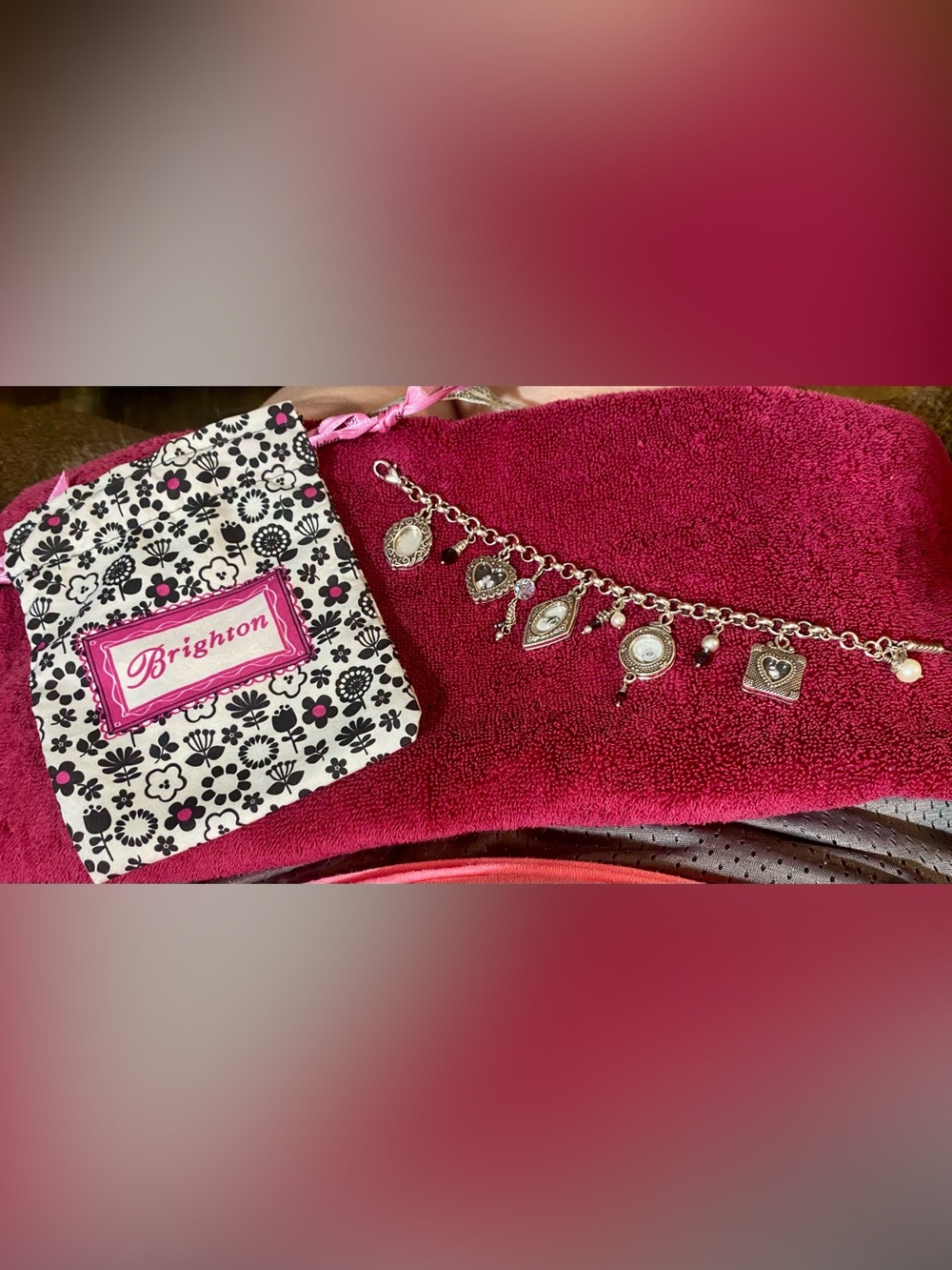 Brighton EUC RARE Picture LOCKETS Charms Screw Driver Dangles Bracelet